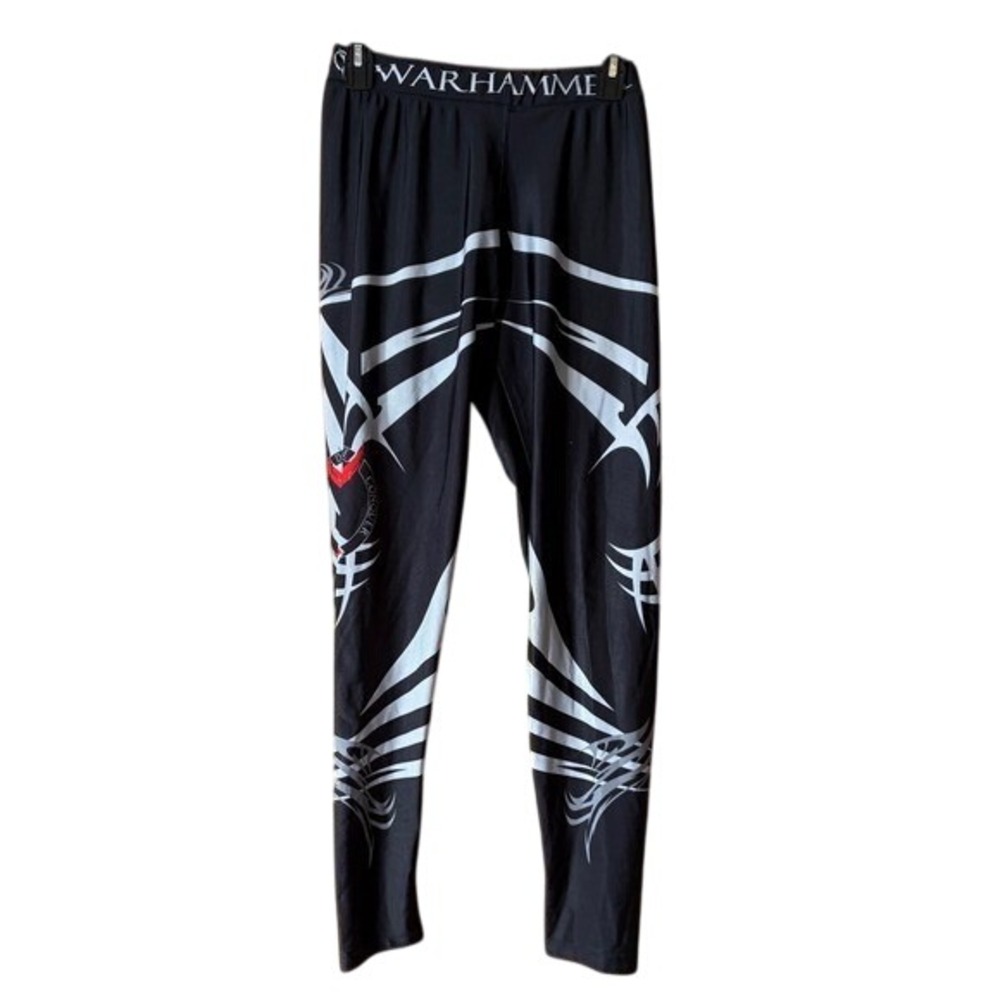 Warhammer Leggings Women's‎ Large Black White Athleisure Graphic Print Pants